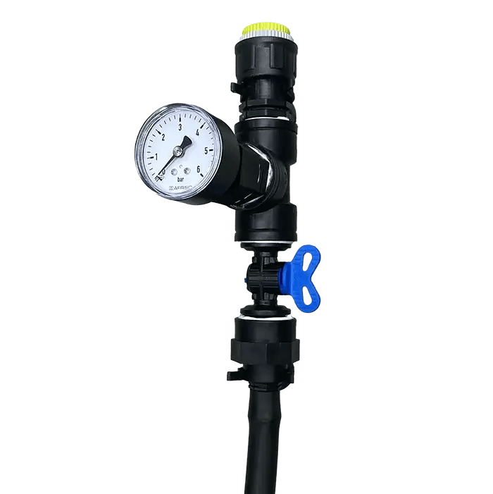 Messgerät zur Bestimmung der Wassermenge bei einstellbarem Fließdruck